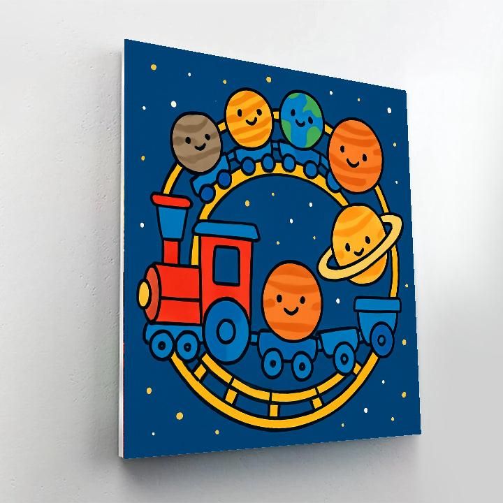 Solar System Train Paint by numbers kits