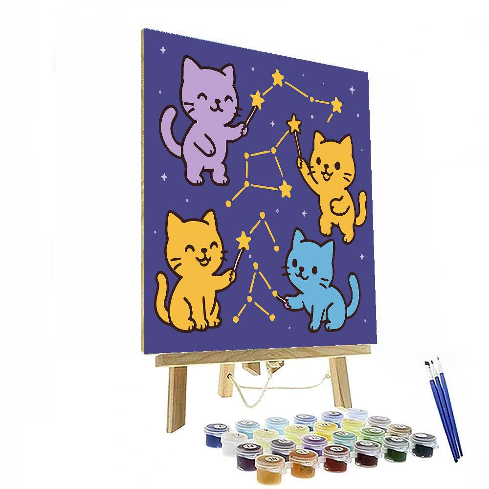 Constellation Cat Crew paint by number