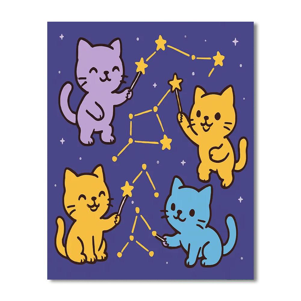 Constellation Cat Crew paint by number