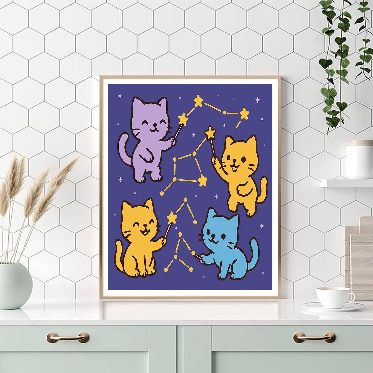 Constellation Cat Crew paint by number