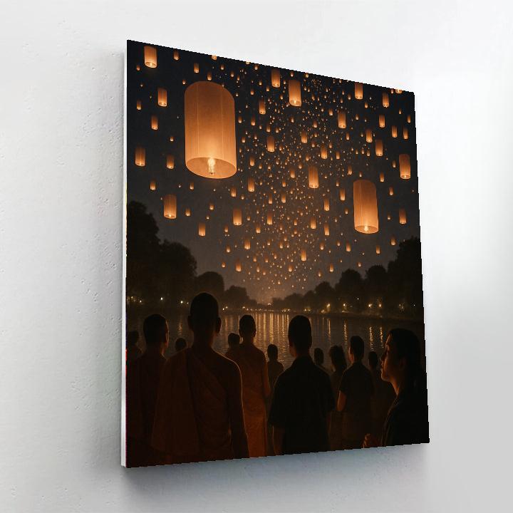 Yi Peng Lantern Release Night Number painting