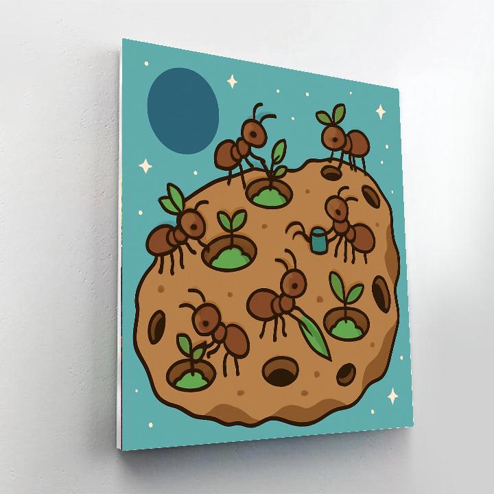 Asteroid Garden Ants Paint by numbers kits