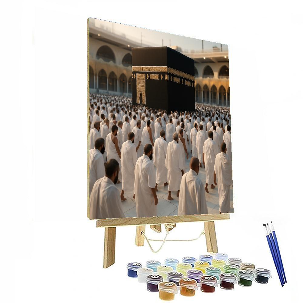 Hajj Pilgrims Tawaf At Kaaba Numbered painting kits