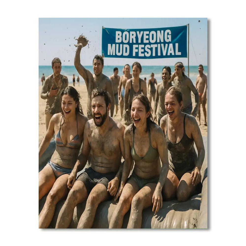 Boryeong Mud Festival Splash paint by numbers