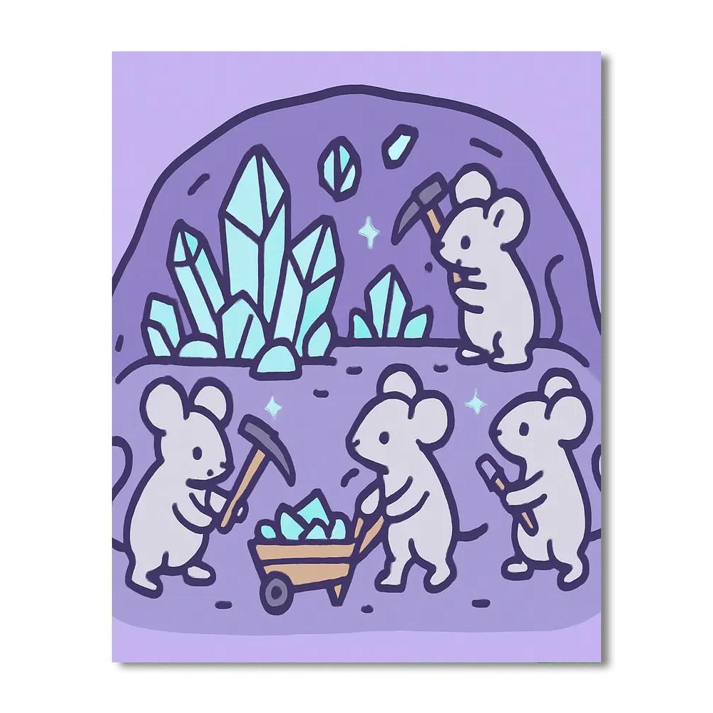 Meteor Miner Mice painting number kit