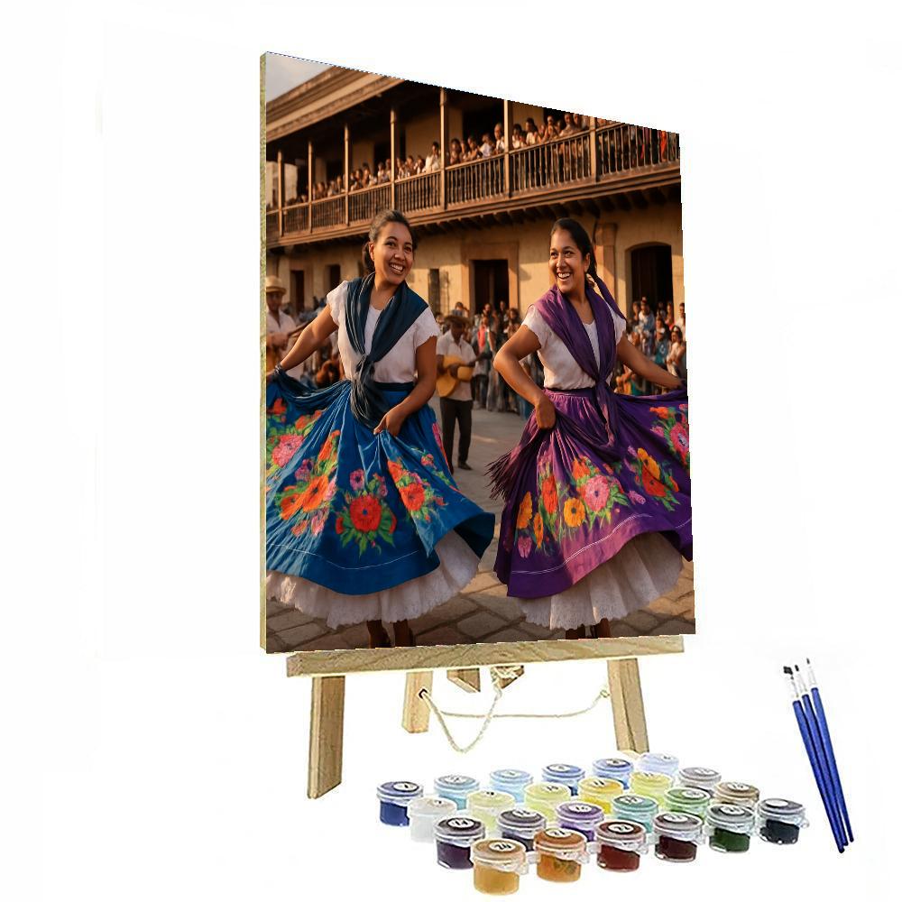 Guelaguetza Folk Dance Plaza paint by numbers