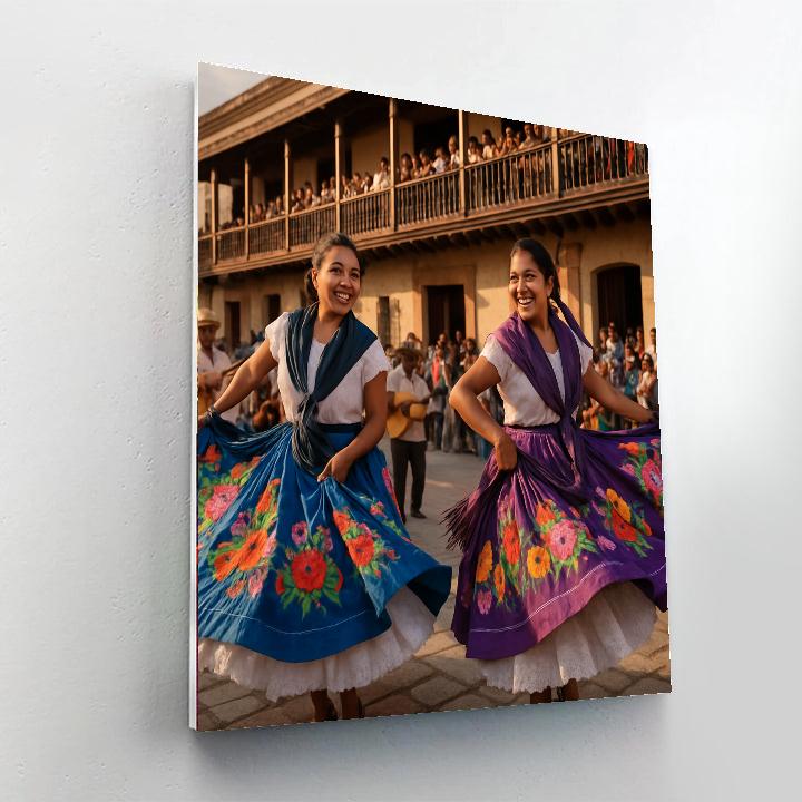 Guelaguetza Folk Dance Plaza paint by numbers