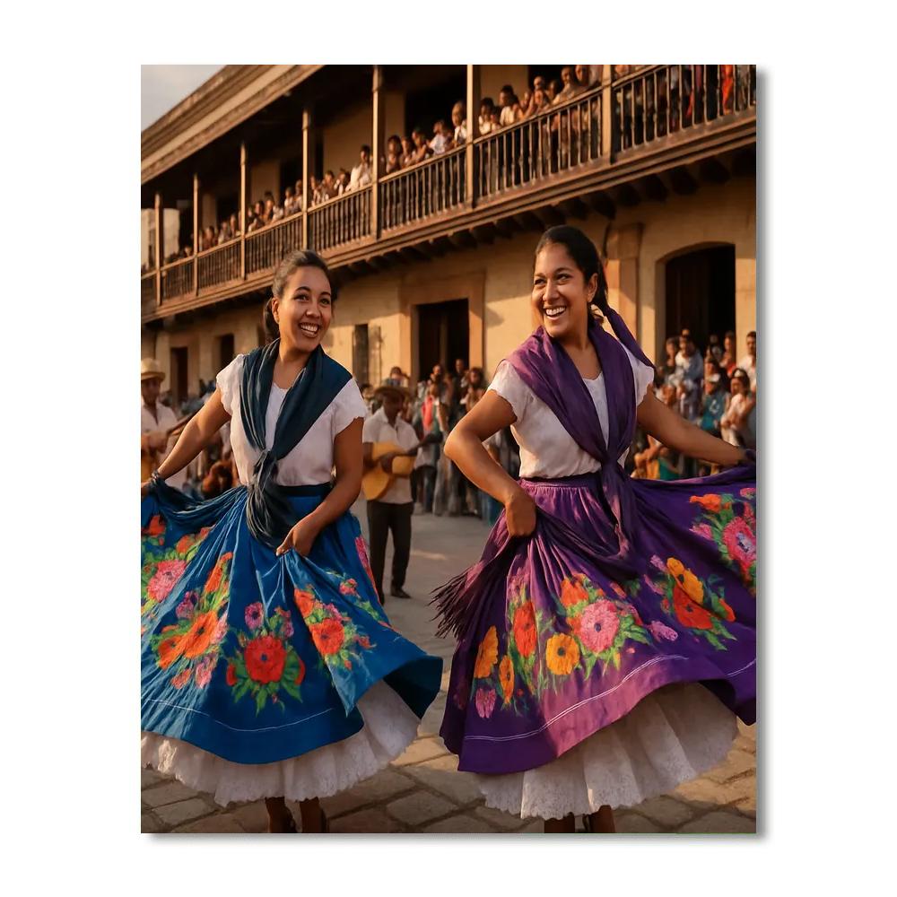 Guelaguetza Folk Dance Plaza paint by numbers