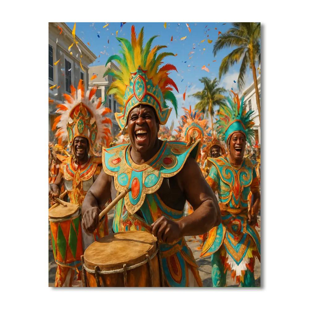 Junkanoo Street Parade Bahamas paint by numbers