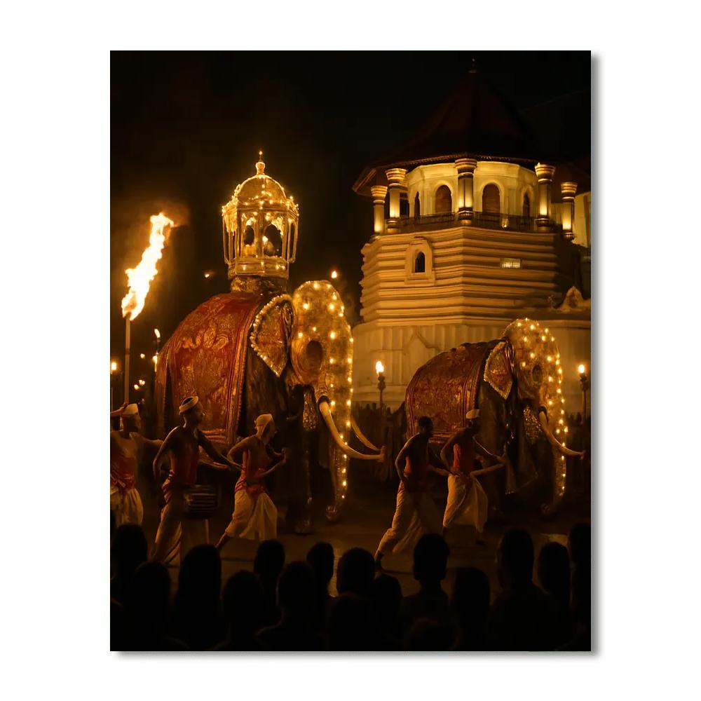 Kandy Esala Perahera Night painting number kit