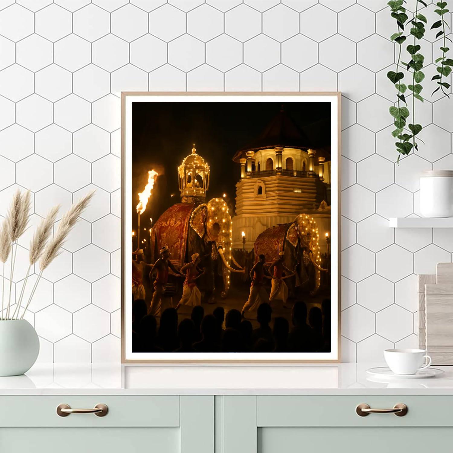 Kandy Esala Perahera Night painting number kit