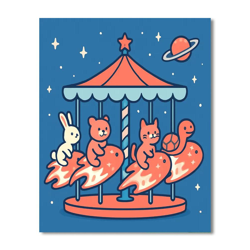Comet Carousel Numbered painting kits