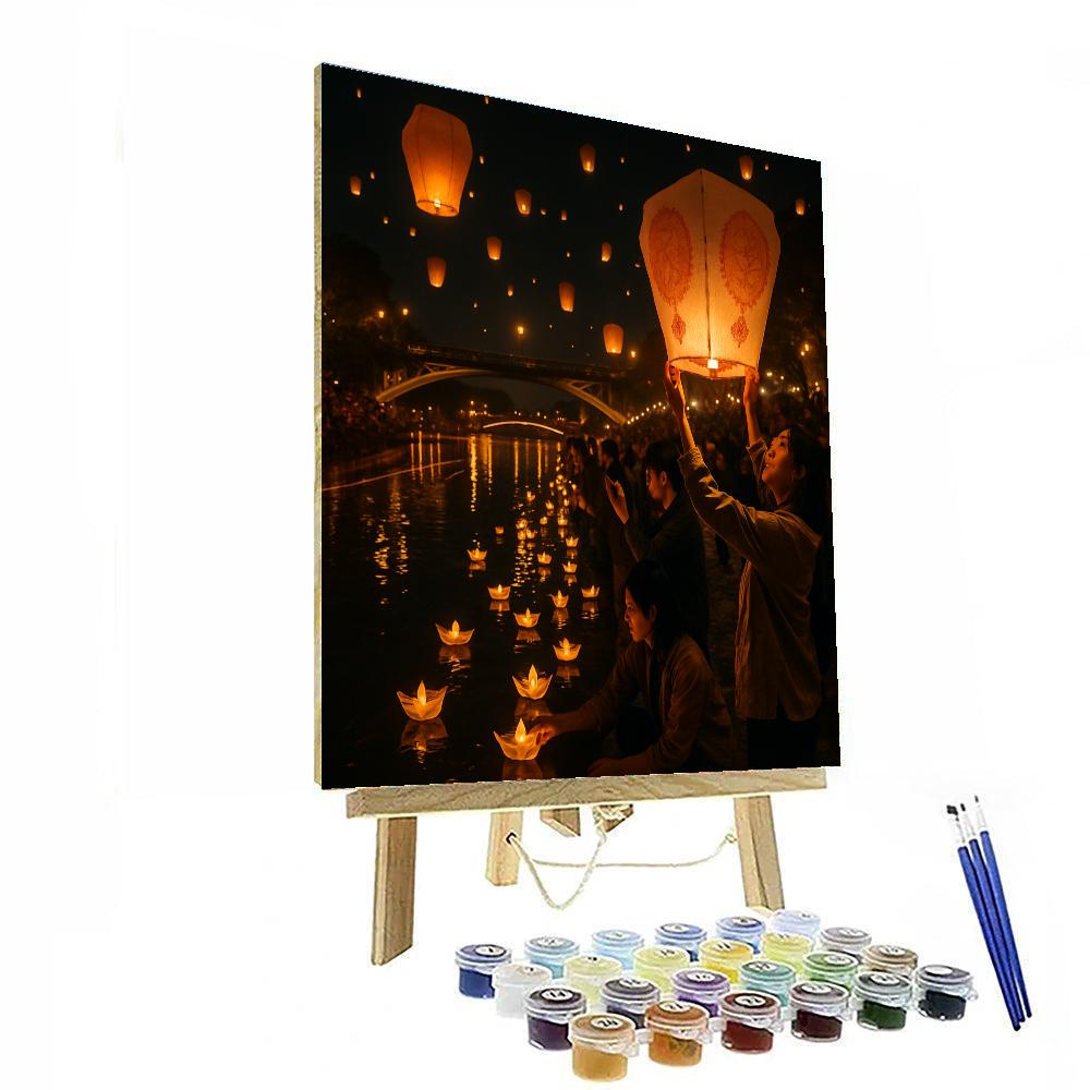 Lantern Festival Riverside Taiwan paint by number