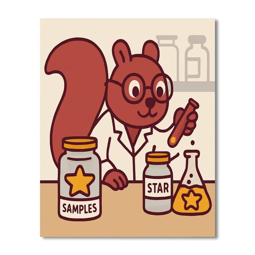 Stellar Scientist Squirrel DIY paint by numbers