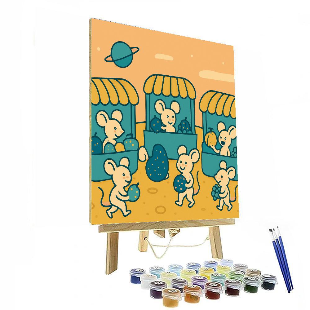 Moon Market Mice Number painting