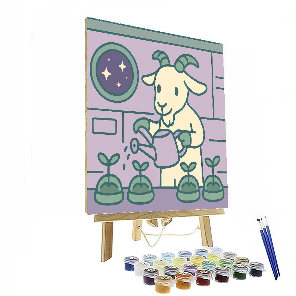 Galactic Gardening Goat Paint by numbers kits