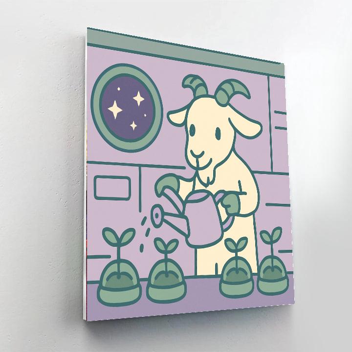 Galactic Gardening Goat Paint by numbers kits
