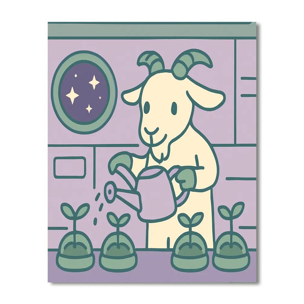 Galactic Gardening Goat Paint by numbers kits