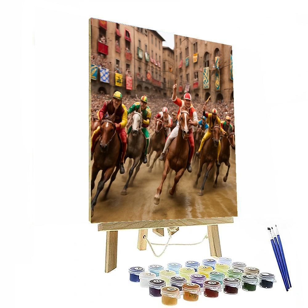 Palio Di Siena Horse Race paint by numbers