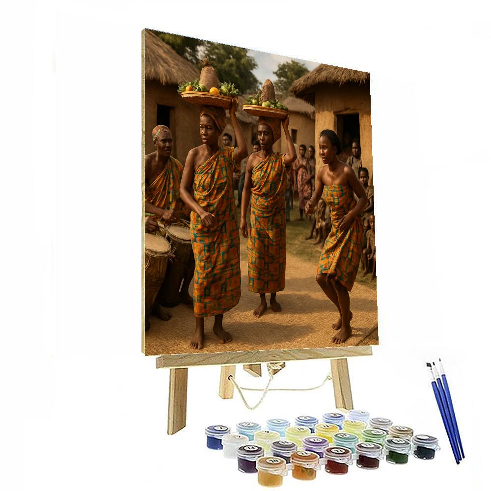 Yam Festival African Harvest Dance paint by color