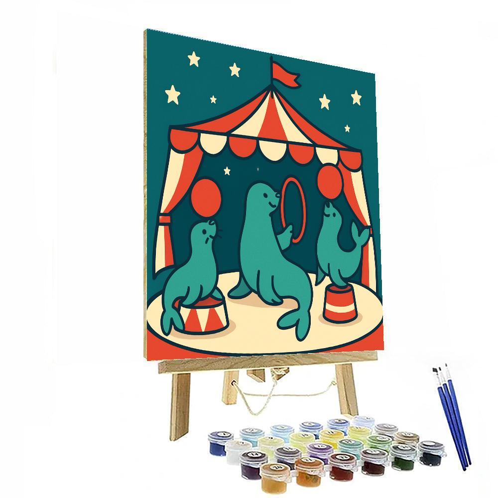Celestial Circus Sealions paint by color