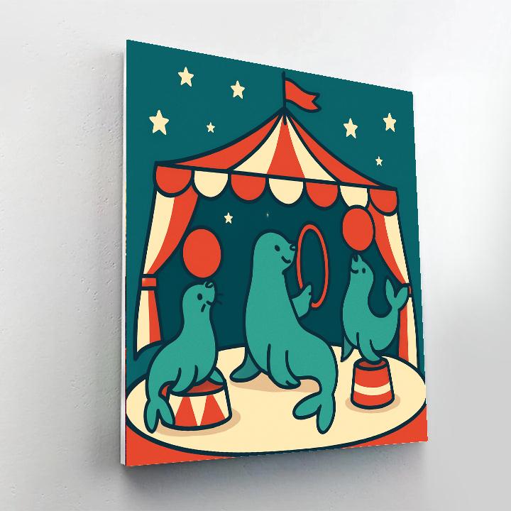 Celestial Circus Sealions paint by color