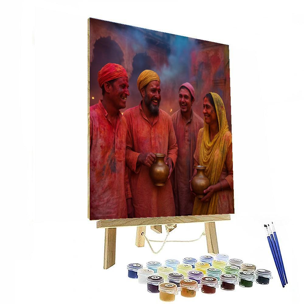 Holi Colors Of Vrindavan Morning paint by color