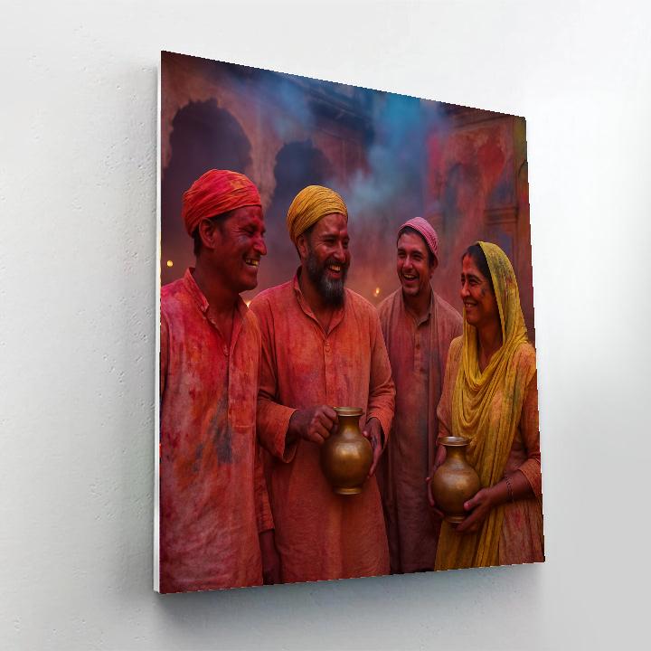 Holi Colors Of Vrindavan Morning paint by color