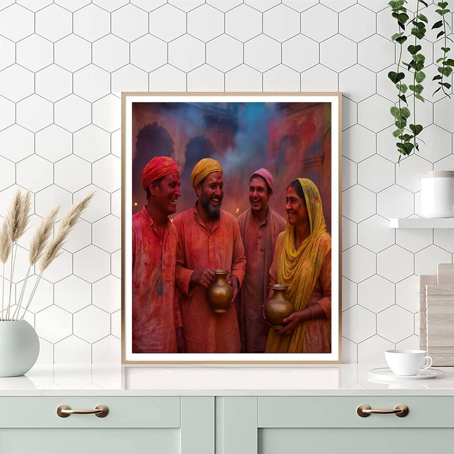 Holi Colors Of Vrindavan Morning paint by color