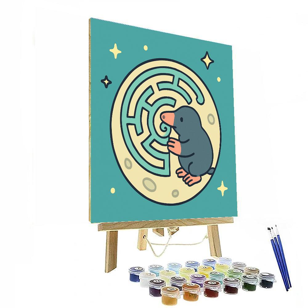 Moon Maze Mole Numbered painting kits