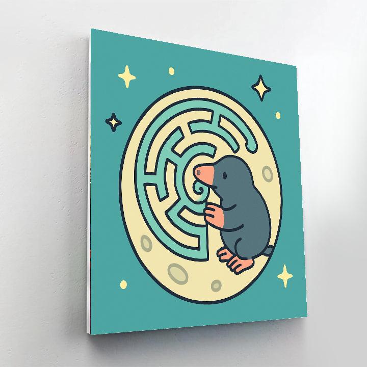 Moon Maze Mole Numbered painting kits