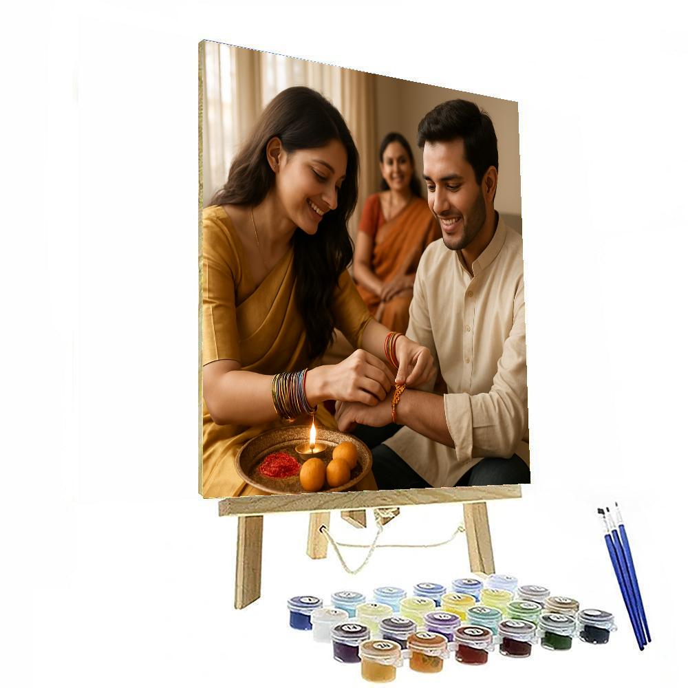Raksha Bandhan Sister Blessing Number painting