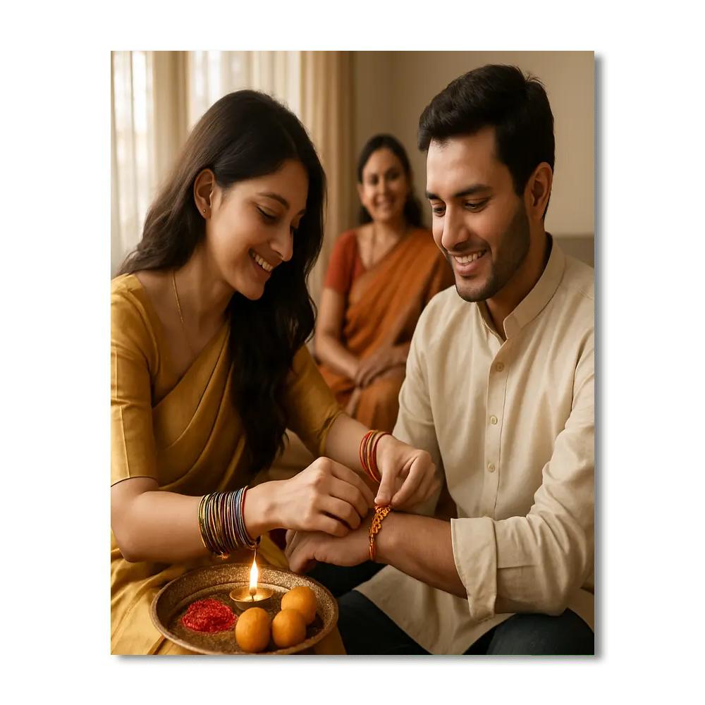 Raksha Bandhan Sister Blessing Number painting