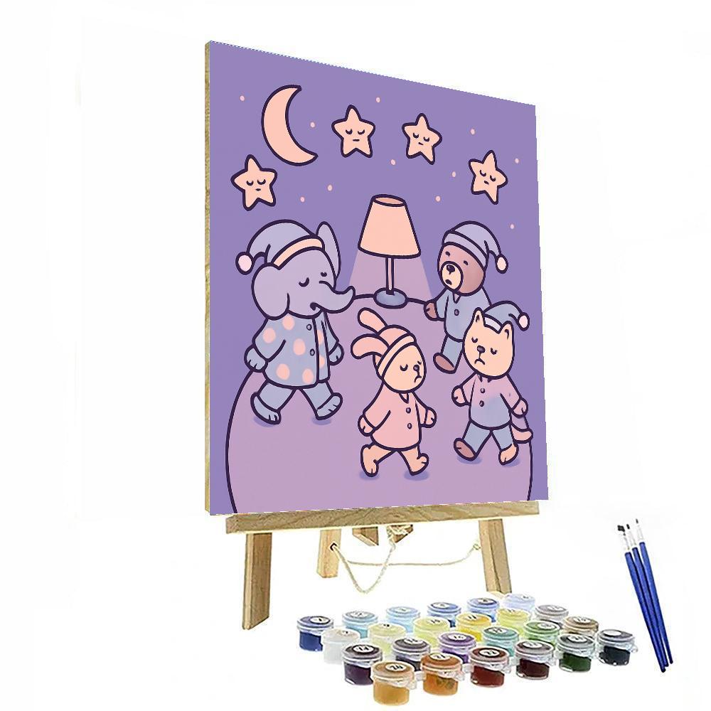 Pajama Planet Parade Paint by numbers art