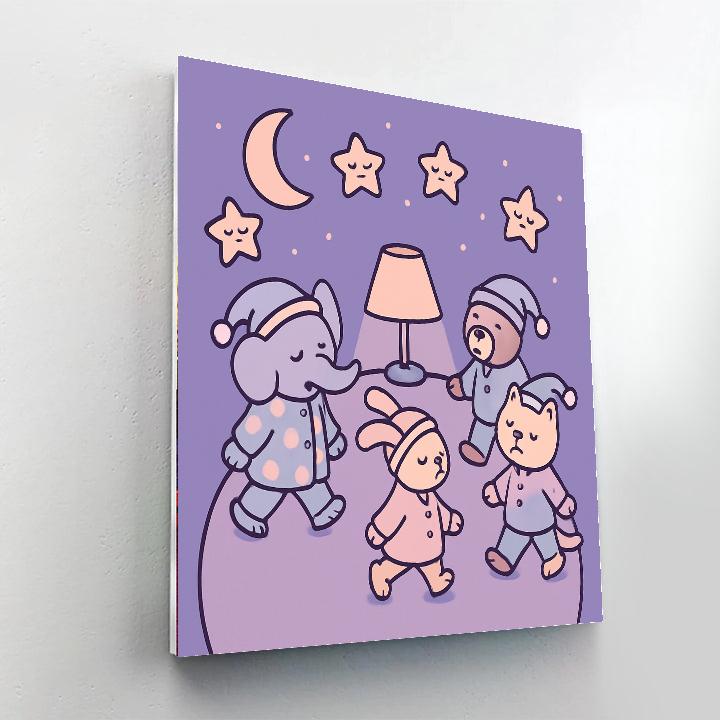 Pajama Planet Parade Paint by numbers art