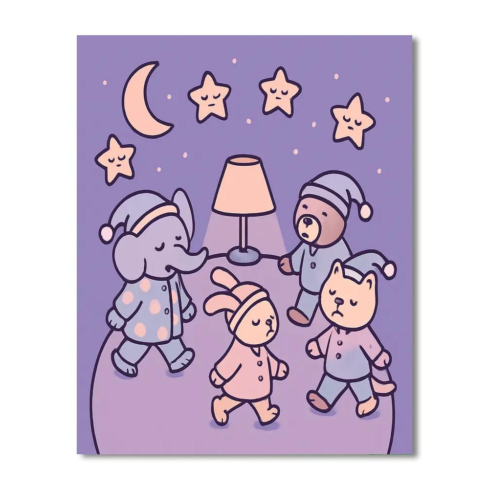 Pajama Planet Parade Paint by numbers art