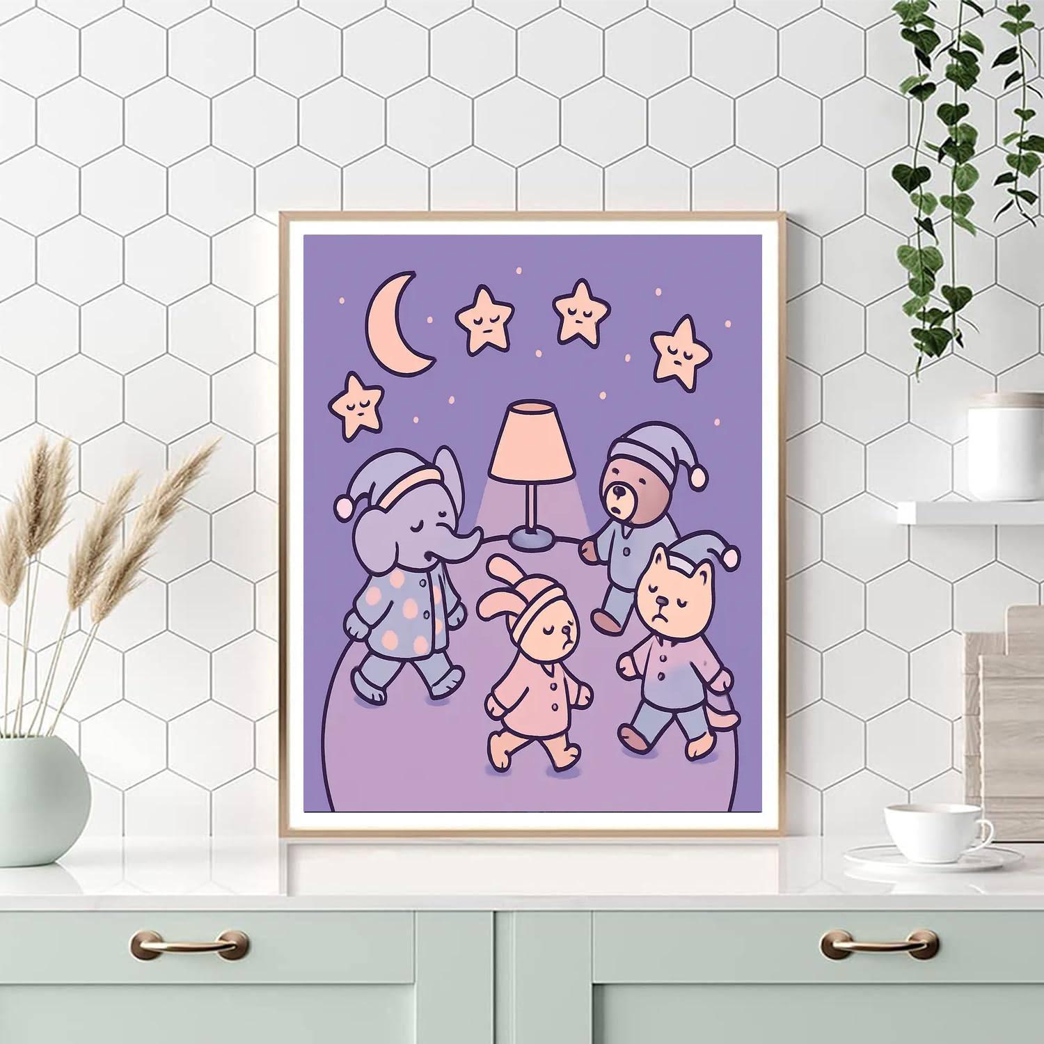 Pajama Planet Parade Paint by numbers art
