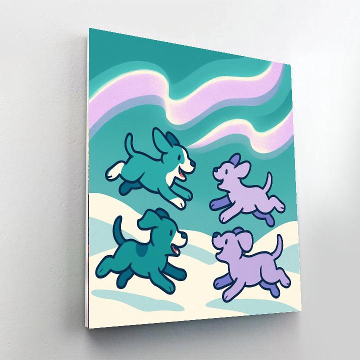 Aurora Adventure Puppies Paint by numbers art