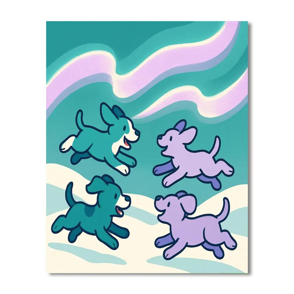 Aurora Adventure Puppies Paint by numbers art