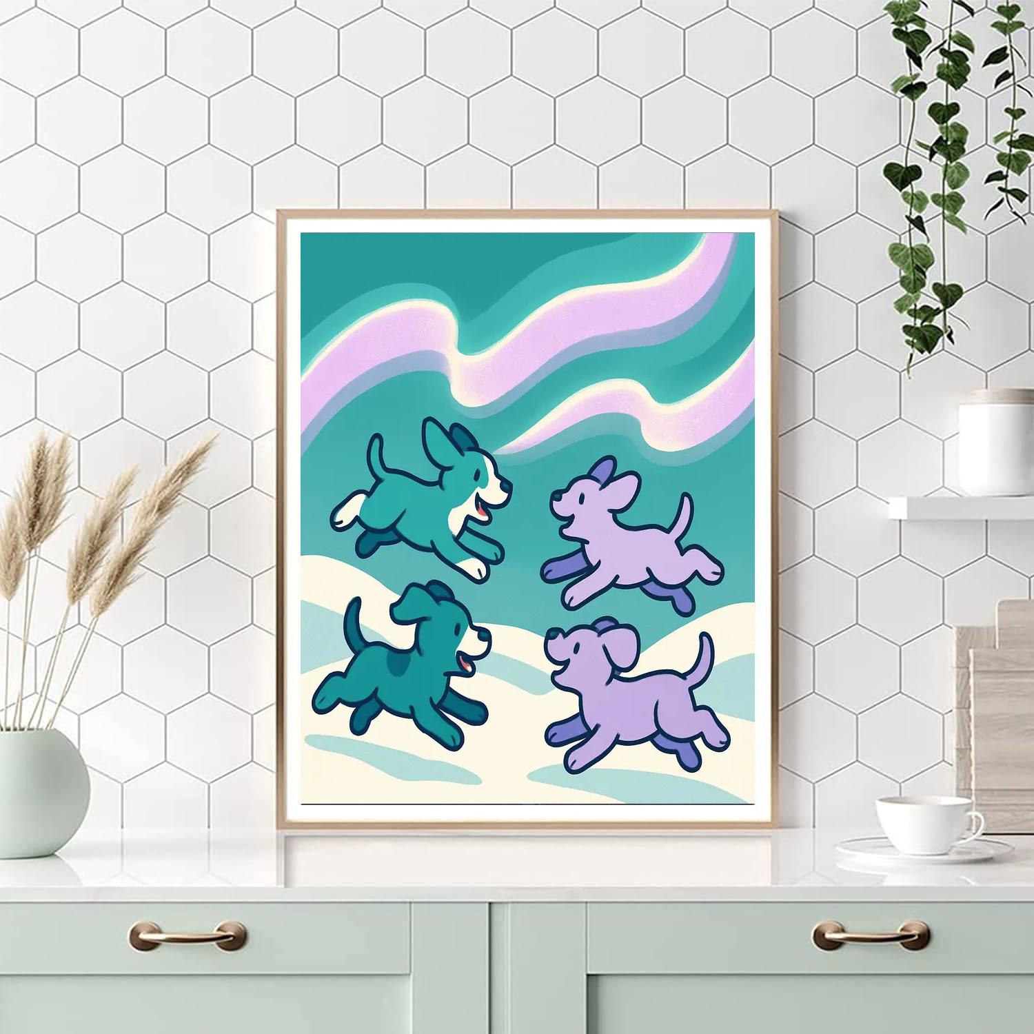 Aurora Adventure Puppies Paint by numbers art
