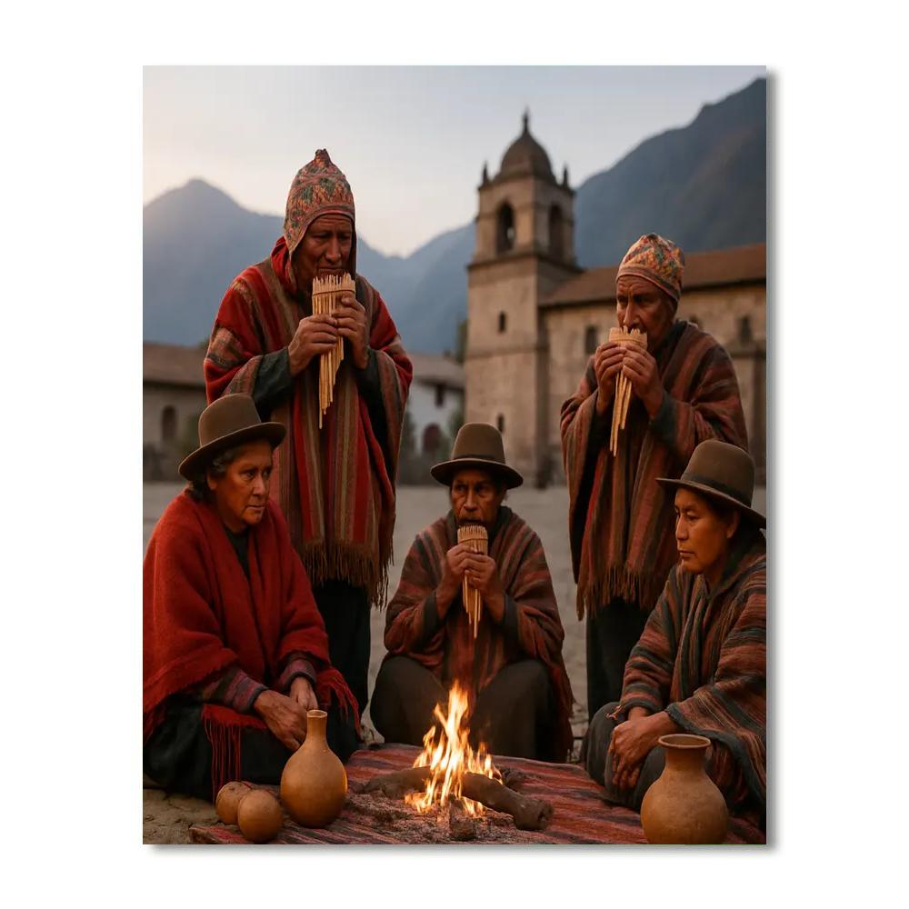 Semana De La Cultura Indigenous Ritual Number painting