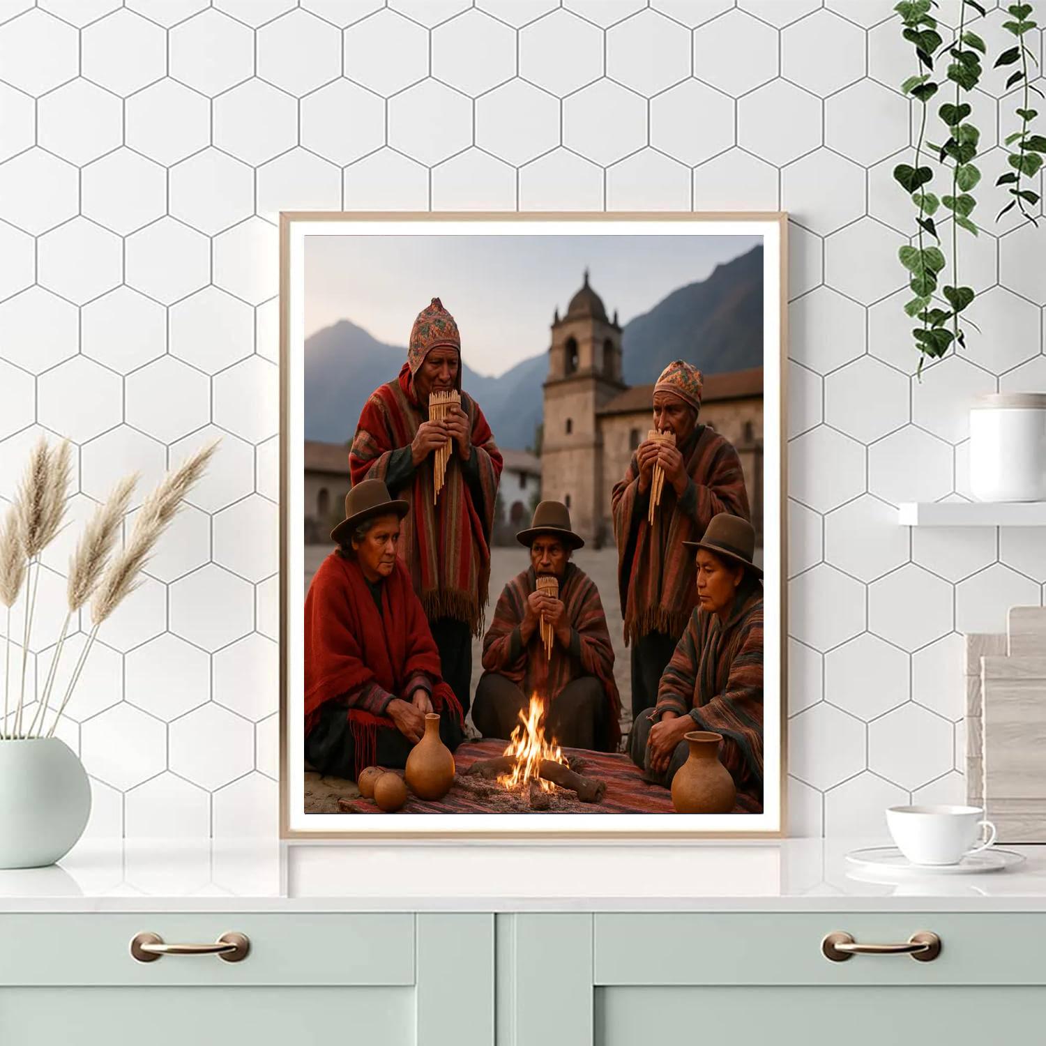 Semana De La Cultura Indigenous Ritual Number painting
