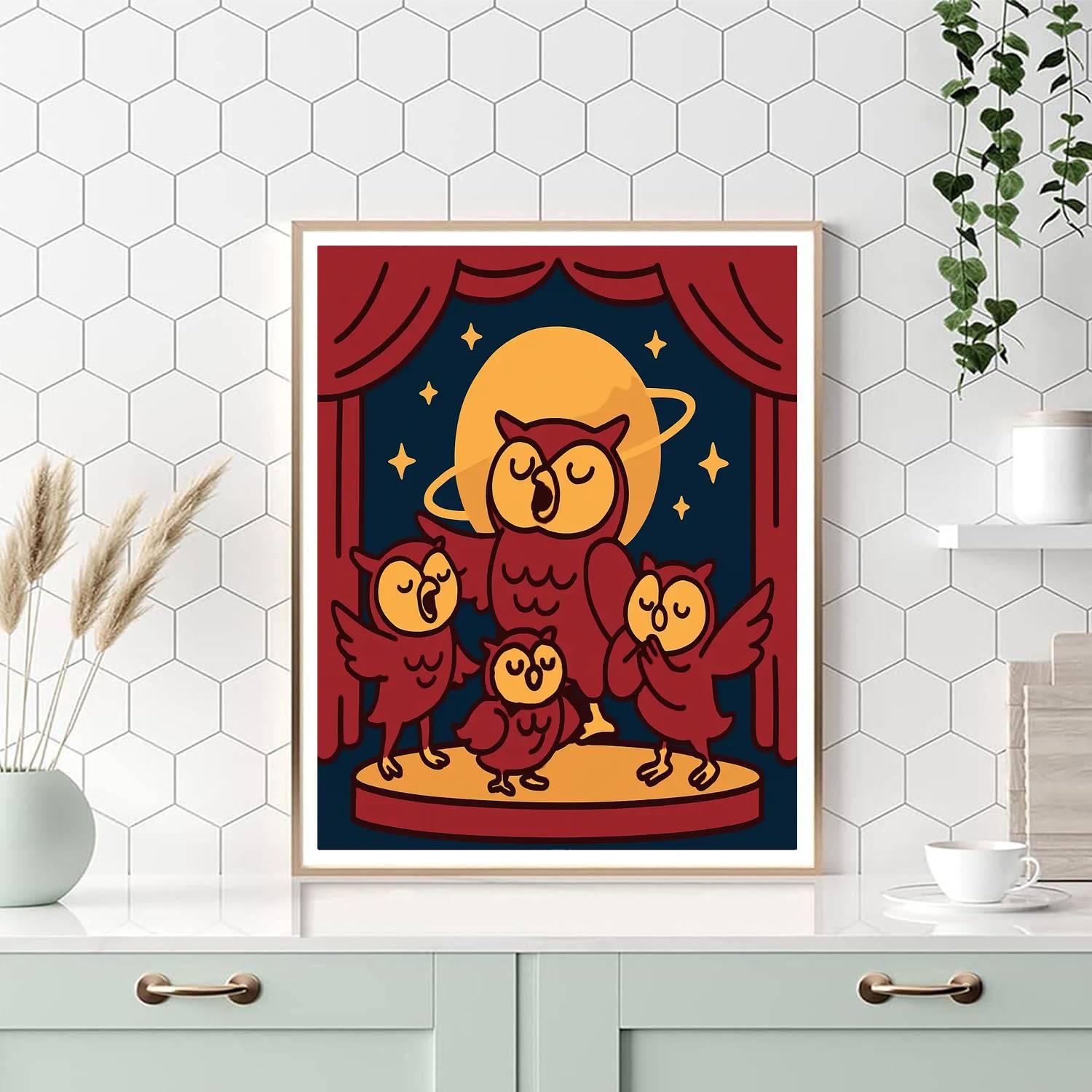 Orbit Opera Owls Paint by numbers kits
