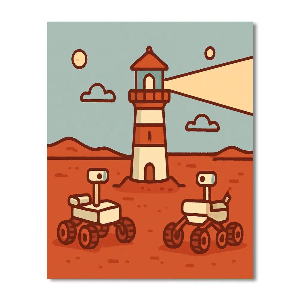 Lighthouse On Mars paint by numbers