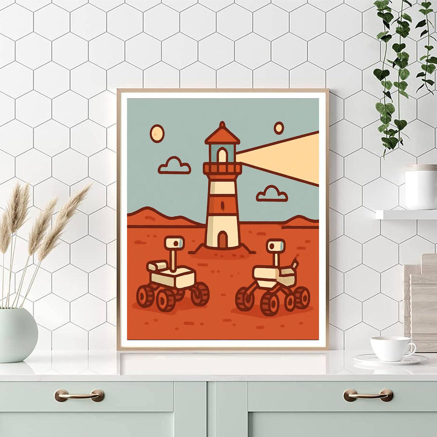 Lighthouse On Mars paint by numbers