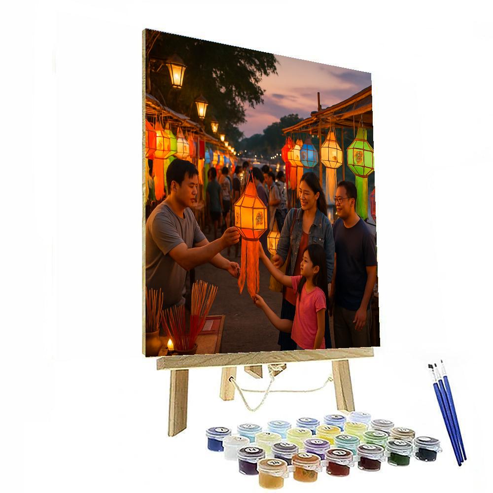 Lantern Festival Chiang Rai Market Paint by numbers kits
