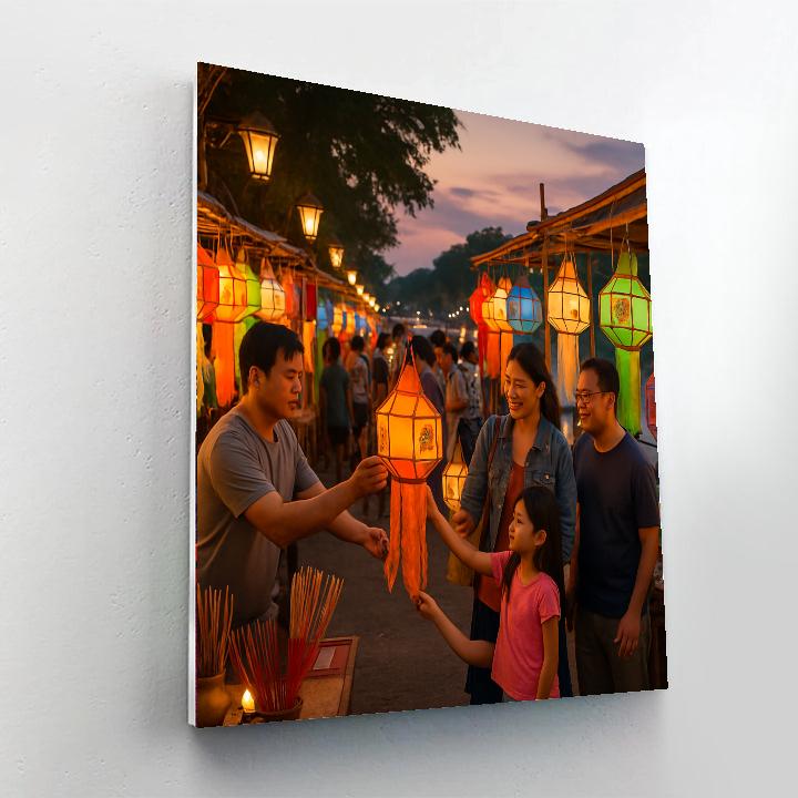 Lantern Festival Chiang Rai Market Paint by numbers kits
