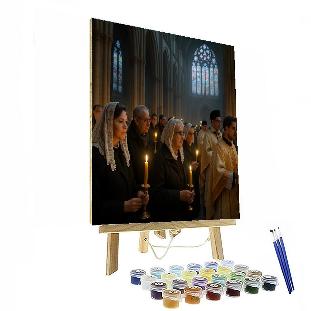 Candlemas Procession Cathedral paint by numbers