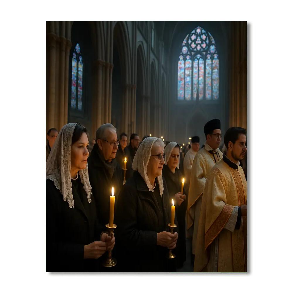 Candlemas Procession Cathedral paint by numbers
