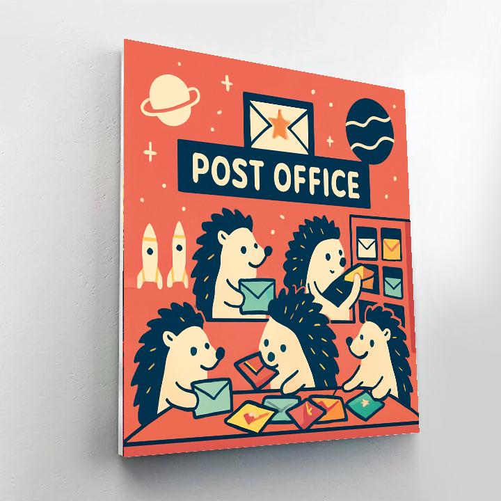 Planet Post Office Number painting